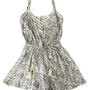By Together better day floral gray/white spaghetti straps shorts romper size S